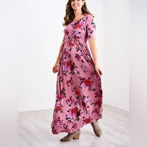 Latched Mama Pink Floral Boardwalk Maxi